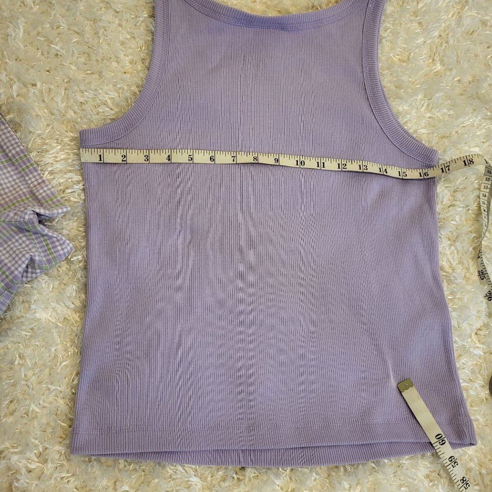 Cato Women's Button Blouse w/Tank, Pastel Purple, Medium/Large - Picture 7 of 12